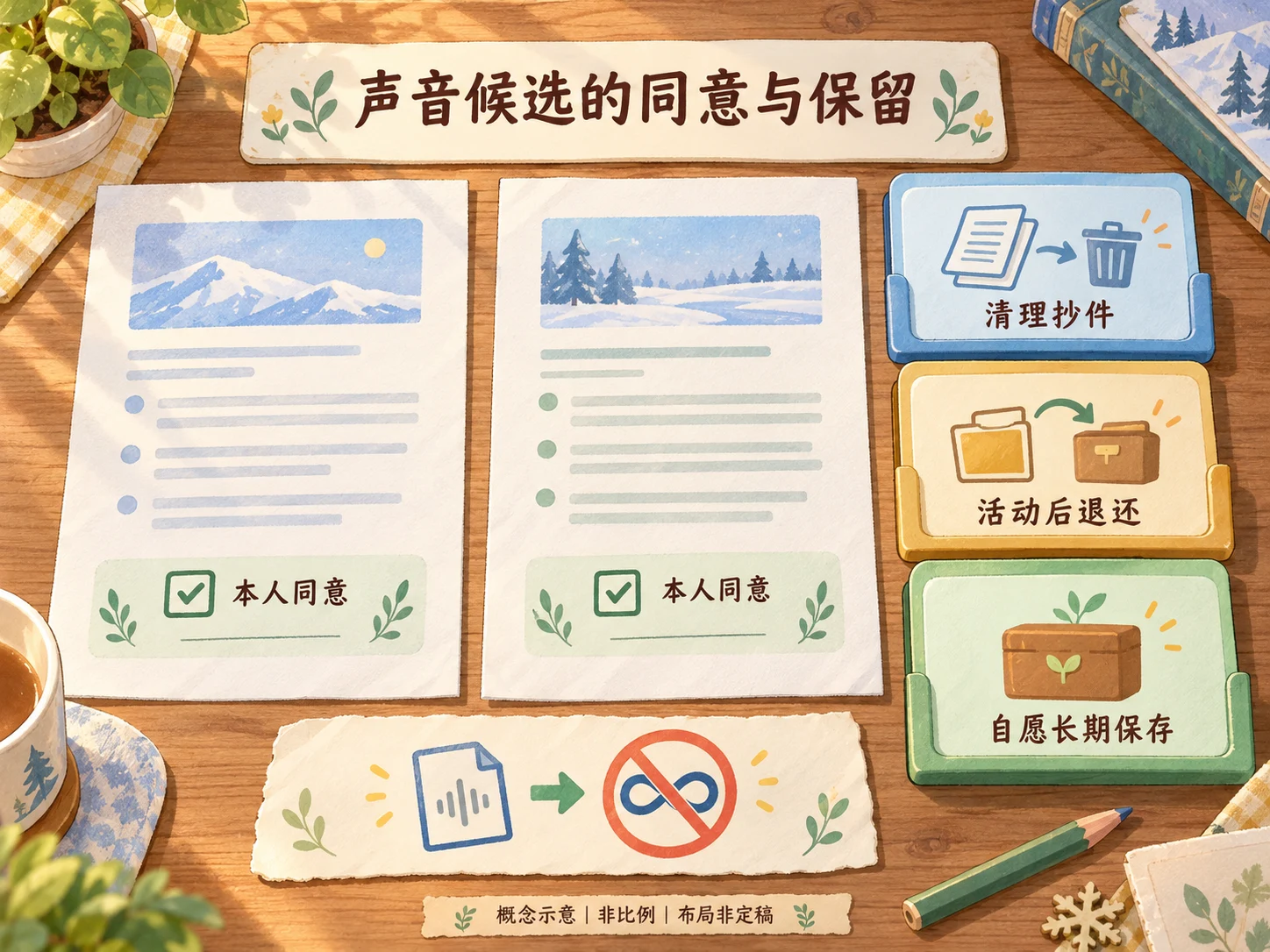 声音候选同意与保留