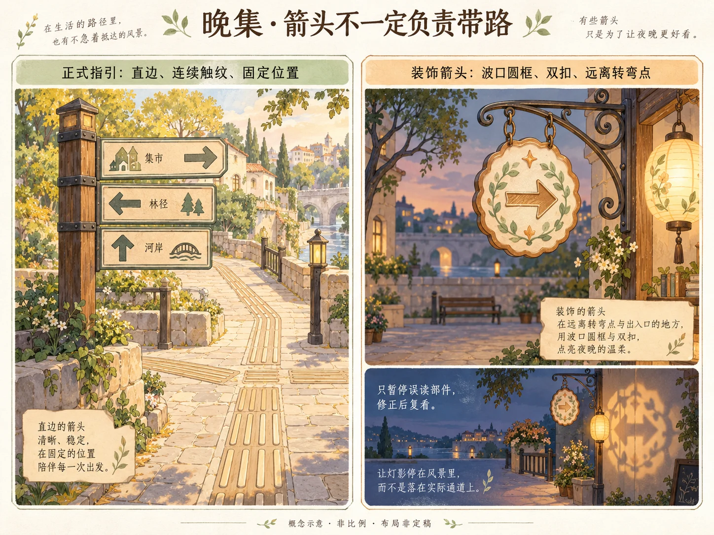 晚集箭头与路线牌