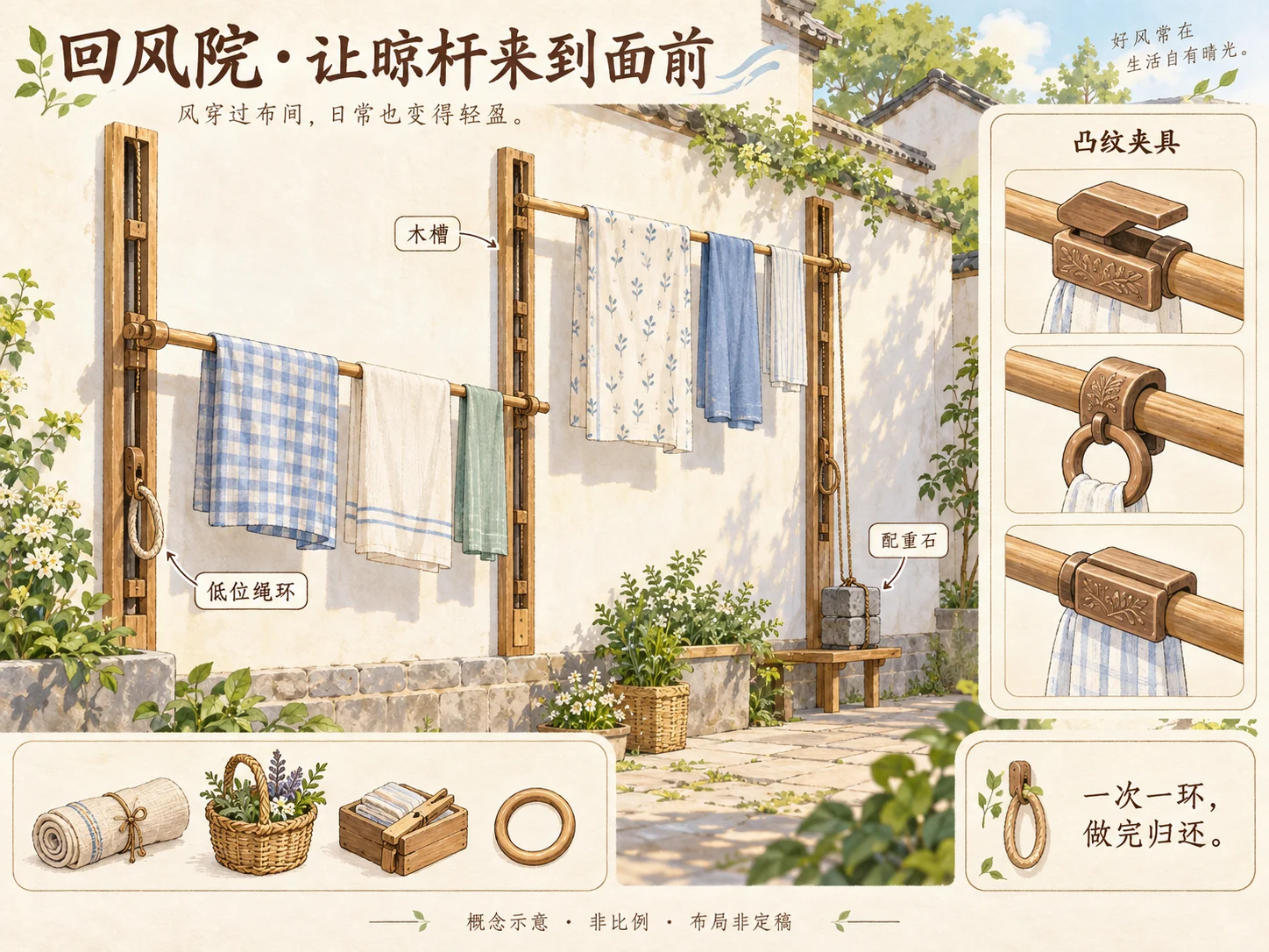 回风院升降晾杆