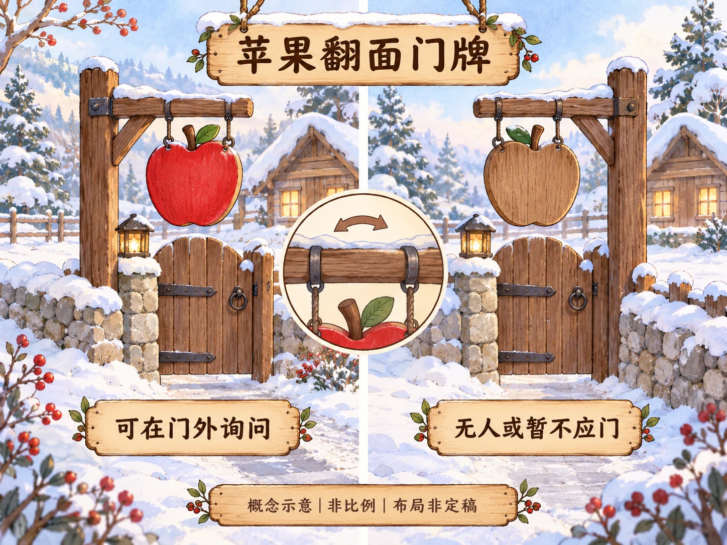 苹果翻面门牌