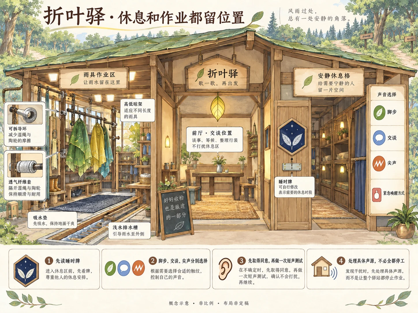折叶驿雨具与休息格